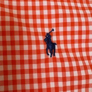 Vintage Ralph‎ Lauren Gingham Shirt XL Orange Check Button Down Preppy Classic